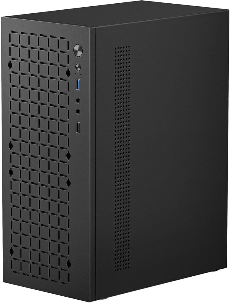 JOYJOM Micro ATX Case PC Case: MATX Case Mini PC ITX Desktop Computer Case Support Micro ATX MATX DTX ITX Mini PC with USB3.0, Support 3.5'' HDD (Black) - Image 1